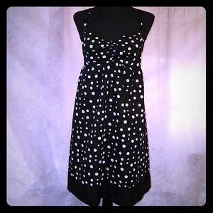 INC International Concepts Black and white polka dot mini dress Size 14